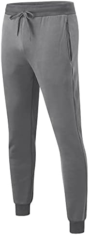 מכנסי היפ הופ נוחים של גברים מסלולי שרוול מכנסי אימון בצבע אחיד עם כיס בית מקורה