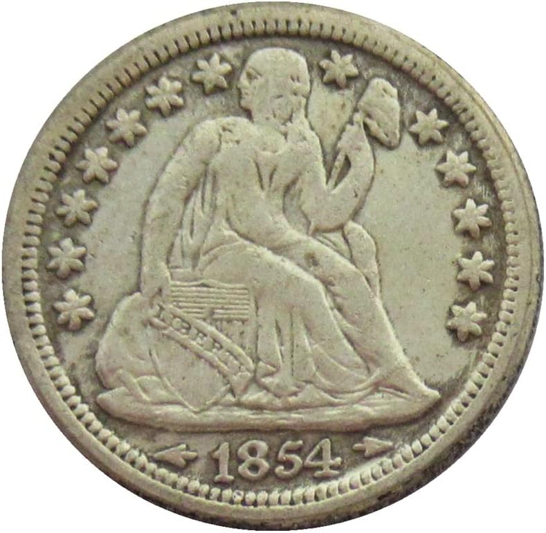 דגל אמריקאי 10 סנט 1854 מטבע זיכרון מעופף מצופה כסף