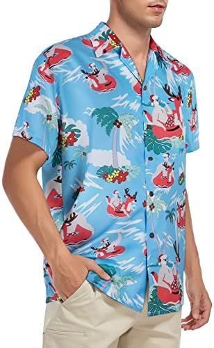 הוואי חולצות לגברים מקרית כפתור למטה חוף חולצות גברים קצר שרוול פרחוני חולצות