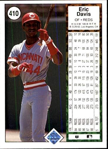 1989 סיפון עליון 410 אריק דייוויס סינסינטי אדומים MLB כרטיס בייסבול NM-MT