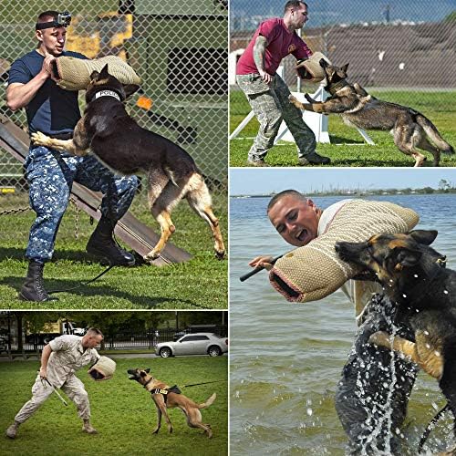 מקצועי כלב ביס אימון סט כלב ביס שרוול זרוע עם שוט תסיסה מקל לכלבים אימון הגנה לנשוך, אינטראקטיבי פיטבול גרמנית רועה גור