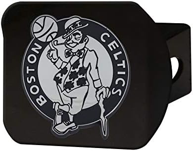בוסטון סלטיקס כיסוי תקלה מתכת שחורה עם לוגו צוות אפור תלת -ממדי של FanMat