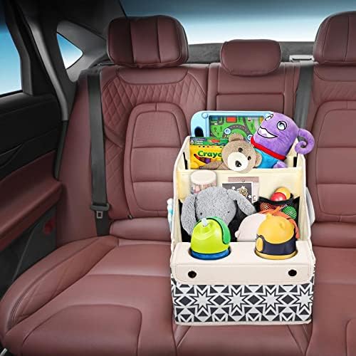 מארגן מושב רכב של Mulisoft- מארגן רכב מושב אחורי עם 11 תאים של Storages ו -2 מחזיקי כוסות, מארגני רכב ואחסון, מושב קדמי מארגן רכב, מארגן רכב מושב אחורי לילדים נסיעות, כוכב