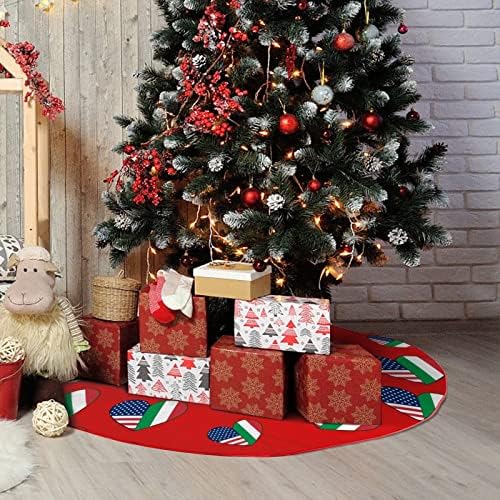 אהבה להיות חצאית עץ חג המולד איטלקית-אמריקאית אדומה קטיפה רכה מכוסה למסיבת חג המולד קישוטים חגיגיים מקורה בחוץ