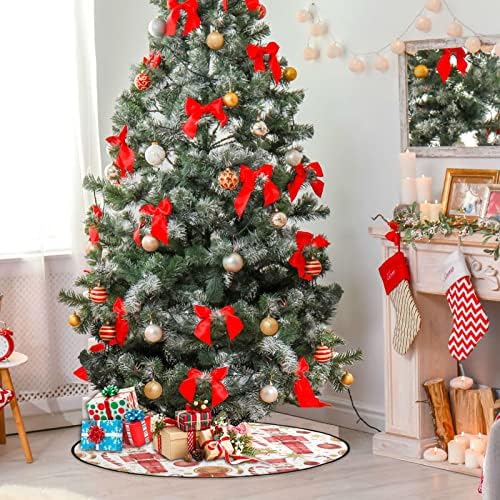איש עץ חג המולד של קופדה חג המולד קישוטי עץ חג המולד מחצלות עץ חג המולד חצאית עץ אטום למים, מפצח אגוזים חג המולד עץ עץ מגש מגן על רצפת כרית לקישוט מסיבות חג 28.3in