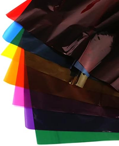 Curqia 14 יחידות צלופן עטיפה בצבע גלישת נייר צבעוני לסלי מתנה מלאכות אמנויות DIY מטפלות בקישוט, 9.84 × 13.78 אינץ '