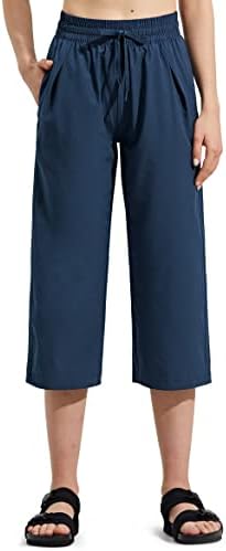 מכנסי קפרי של זוטי לנשים רחבות רגל קלות משקל מהות יבש יבש מכנסי טרנינג רופפים מכנסי יבול קפריס מכנסי יבול