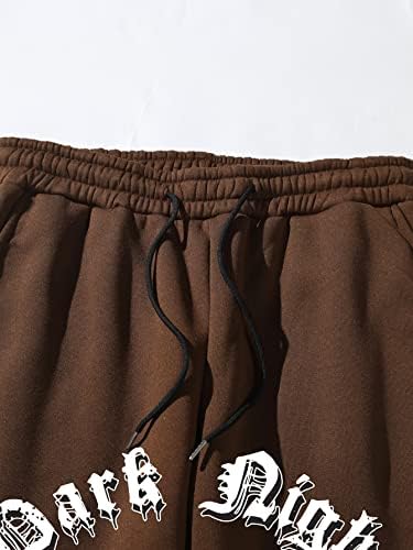 הדפסת השלד הגרפי של WDIRARA MENS STRINGSTRING מכנסי טרנינג אלסטיים עם כיס