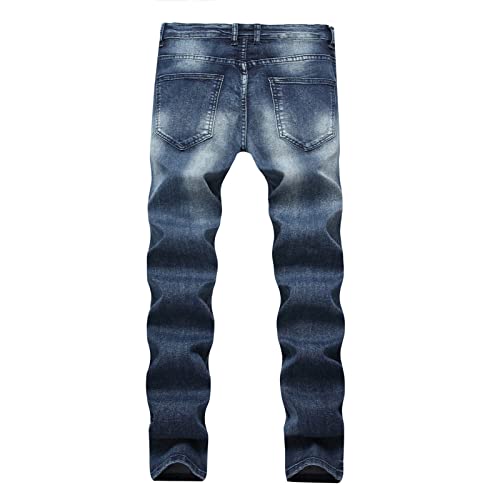 Maiyifu-gj's Screed's Slim Red Reed Jeans חורי ברך היפ הופ ג'ינס עפרונות מכנסיים רזים הרסו מכנסי ג'ין מתיחה
