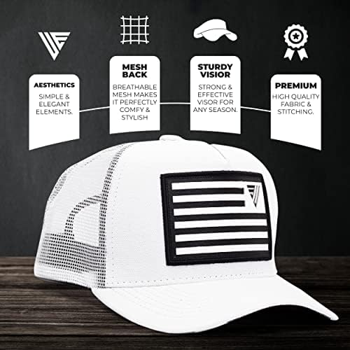 מאמץ עירוני כובע נהג משאית סנאפבק / כובע בייסבול רשת לנשימה לגברים ונשים כובע דגל אמריקאי בכושר מתכוונן למזדמן