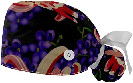 Yidax 2 חתיכות כובע עבודה של פרחי קיץ עם כפתורים ועניבת סרט לנשים