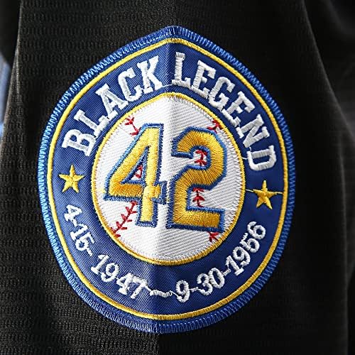 אגדה שחורה של גברים שחור בייסבול ג'רזי מספר 42 חולצות גופיות רטרו אורות רקמות וינטג '