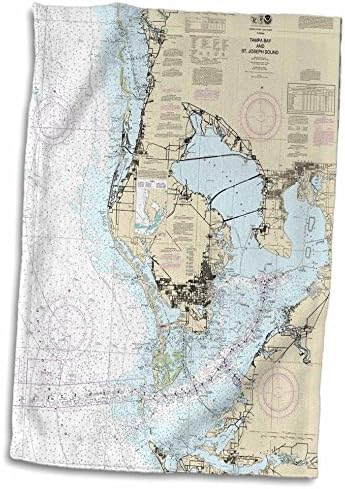 הדפס ורד תלת מימדי של מפה ימית של מגבת טמפה ביי TWL_214251_1, 15 x 22