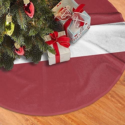 חצאית עץ חג המולד, מחצלת עץ דגל לטביה בגודל 30-48 אינץ 'לקישוטים לחג המולד קישוטים למסיבות חג