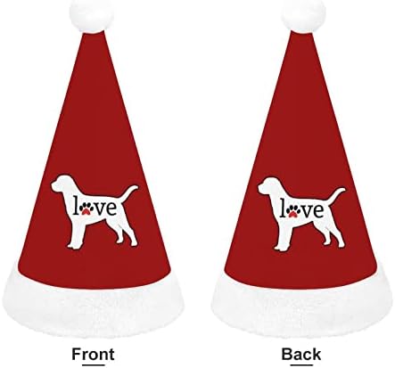 לברדור אהבת כלב כפת חג המולד כובע רך קטיפה סנטה כובע מצחיק כפה עבור חג המולד לשנה חדשה חגיגי מפלגה