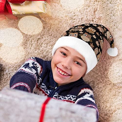 חמוד קריקטורה ינשופים חג המולד כובע רך קטיפה סנטה כובע מצחיק כפה עבור חג המולד לשנה חדשה חגיגי מפלגה