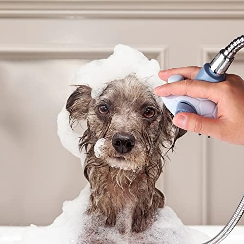 כלב מקלחת אמבט מברשת כלב מקלחת מרסס קובץ מצורף צינור מקלחת מברשת עם מים-חיסכון כפתור מתאים למקורה וחיצוני ארוך שיער קצר שיער חתול וכלב טיפוח מוצרים