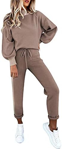 תלבושות בגד תלבושת לנשים של Cutiefox תלבושות סוודר עם שרוול פנסים וסטים של מכנסי מכנסיים מותניים גבוהים מערכות טרקלין