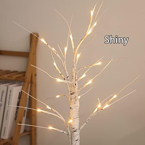 17.7 '' עצים קלים לקישוט מקורה, עץ מלאכותי עם 24 נורות LED, סוללה/USB המופעלת, לחדר שינה שולחן עבודה מסיבת חג המולד אורות תפאורה מקורה