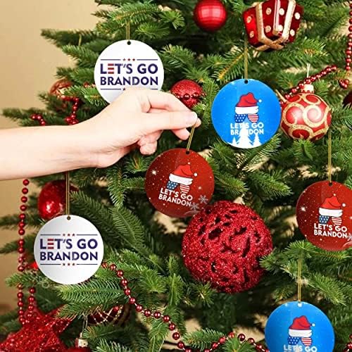 3 פאק מאפשר ללכת לקישוט חג המולד של ברנדון, קישוט לחג המולד 2021, מתנת חידוש מצחיקה קישוטי עץ חג המולד קישוטים עגולים קישודים תלויים