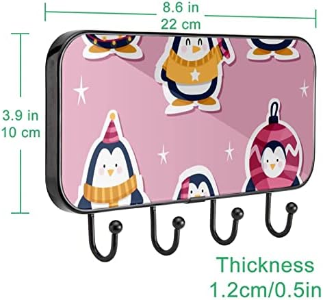 מחזיק מגבת Lyetny קיר קיר רכוב מגבת מתלה אמבטיה תפאורה חלוקת חלוקת בגדי חלוק בגדי מדבקה מצחיקה סט עם פינגווינים מארגן אחסון מגבת פינגווינים