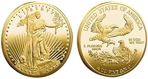 2 יחידים ארצות הברית של אמריקן 2021 פסל של חירות נשר מטבע מטבע מטבע אוסף מטבעות מתנה זהב+כסף