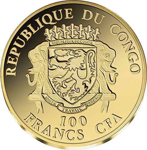 2022 דה מודרני Powercoin זיכרון ברחבי העולם בעוד 80 יום 150 שנה מטבע זהב 100 פרנק קונגו 2023 הוכחה