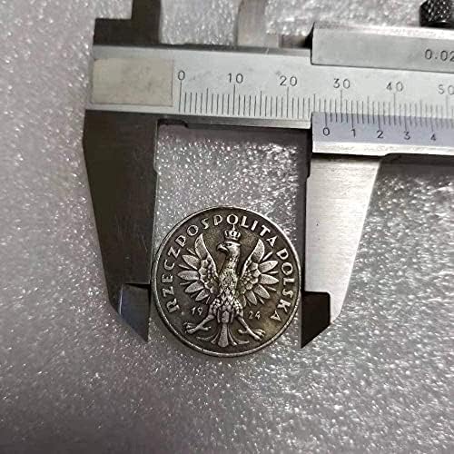 מלאכות עתיקות 1924 מטבע פולני מטבע משותף 1700 Coption Collection מטבע זיכרון