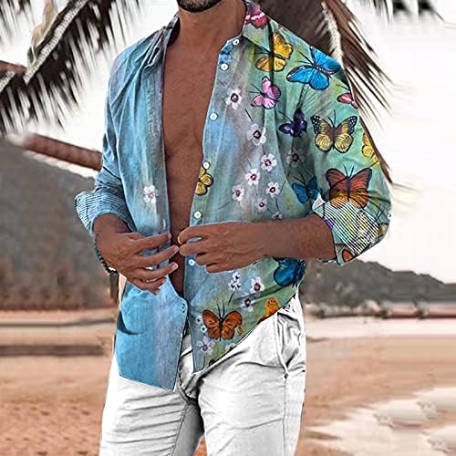 חולצות פשתן כותנה של GDJGTA לגברים שרוול ארוך